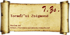 Tormási Zsigmond névjegykártya