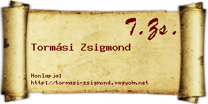 Tormási Zsigmond névjegykártya
